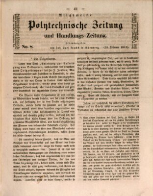 Allgemeine polytechnische Zeitung und Handlungs-Zeitung (Allgemeine Handlungs-Zeitung) Donnerstag 25. Februar 1841