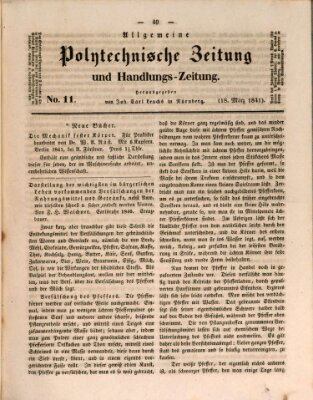 Allgemeine polytechnische Zeitung und Handlungs-Zeitung (Allgemeine Handlungs-Zeitung) Donnerstag 18. März 1841