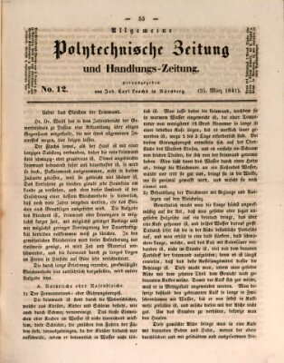 Allgemeine polytechnische Zeitung und Handlungs-Zeitung (Allgemeine Handlungs-Zeitung) Donnerstag 25. März 1841