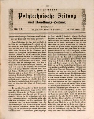 Allgemeine polytechnische Zeitung und Handlungs-Zeitung (Allgemeine Handlungs-Zeitung) Donnerstag 8. April 1841