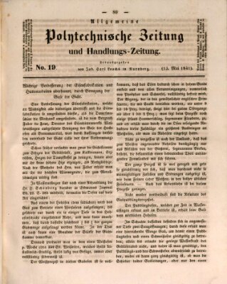 Allgemeine polytechnische Zeitung und Handlungs-Zeitung (Allgemeine Handlungs-Zeitung) Donnerstag 13. Mai 1841