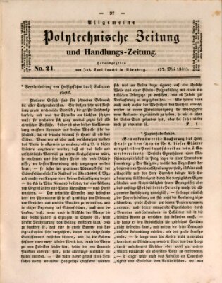 Allgemeine polytechnische Zeitung und Handlungs-Zeitung (Allgemeine Handlungs-Zeitung) Donnerstag 27. Mai 1841