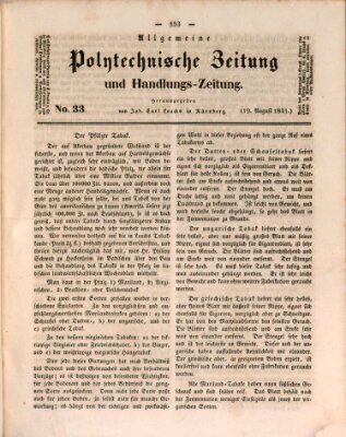 Allgemeine polytechnische Zeitung und Handlungs-Zeitung (Allgemeine Handlungs-Zeitung) Donnerstag 19. August 1841