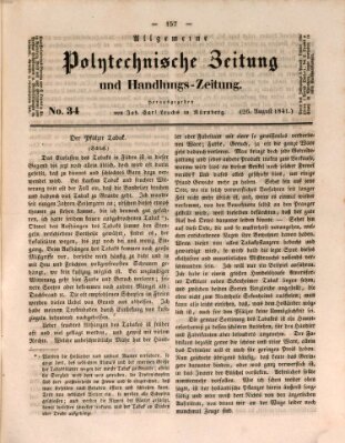 Allgemeine polytechnische Zeitung und Handlungs-Zeitung (Allgemeine Handlungs-Zeitung) Donnerstag 26. August 1841