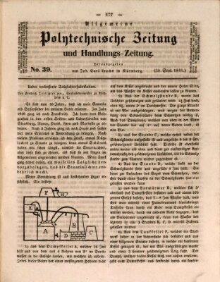 Allgemeine polytechnische Zeitung und Handlungs-Zeitung (Allgemeine Handlungs-Zeitung) Donnerstag 30. September 1841