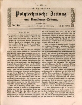 Allgemeine polytechnische Zeitung und Handlungs-Zeitung (Allgemeine Handlungs-Zeitung) Donnerstag 7. Oktober 1841