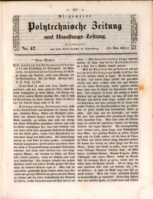 Allgemeine polytechnische Zeitung und Handlungs-Zeitung (Allgemeine Handlungs-Zeitung) Donnerstag 25. November 1841