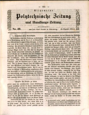 Allgemeine polytechnische Zeitung und Handlungs-Zeitung (Allgemeine Handlungs-Zeitung) Donnerstag 9. Dezember 1841