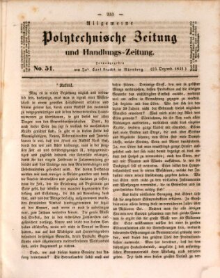 Allgemeine polytechnische Zeitung und Handlungs-Zeitung (Allgemeine Handlungs-Zeitung) Donnerstag 23. Dezember 1841