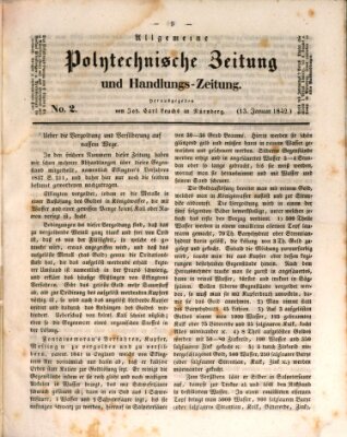 Allgemeine polytechnische Zeitung und Handlungs-Zeitung (Allgemeine Handlungs-Zeitung) Donnerstag 13. Januar 1842