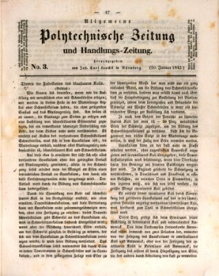 Allgemeine polytechnische Zeitung und Handlungs-Zeitung (Allgemeine Handlungs-Zeitung) Donnerstag 20. Januar 1842