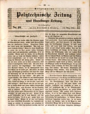 Allgemeine polytechnische Zeitung und Handlungs-Zeitung (Allgemeine Handlungs-Zeitung) Donnerstag 10. März 1842