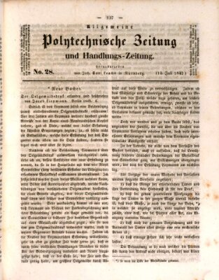 Allgemeine polytechnische Zeitung und Handlungs-Zeitung (Allgemeine Handlungs-Zeitung) Donnerstag 14. Juli 1842