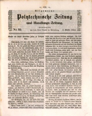 Allgemeine polytechnische Zeitung und Handlungs-Zeitung (Allgemeine Handlungs-Zeitung) Donnerstag 1. September 1842