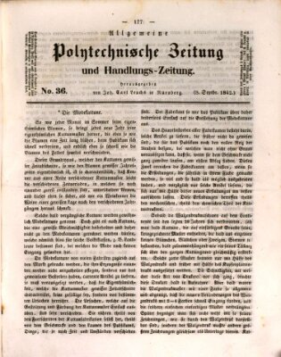 Allgemeine polytechnische Zeitung und Handlungs-Zeitung (Allgemeine Handlungs-Zeitung) Donnerstag 8. September 1842