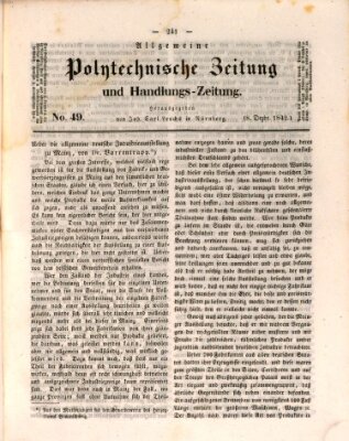 Allgemeine polytechnische Zeitung und Handlungs-Zeitung (Allgemeine Handlungs-Zeitung) Donnerstag 8. Dezember 1842