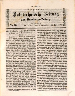 Allgemeine polytechnische Zeitung und Handlungs-Zeitung (Allgemeine Handlungs-Zeitung) Donnerstag 15. Dezember 1842