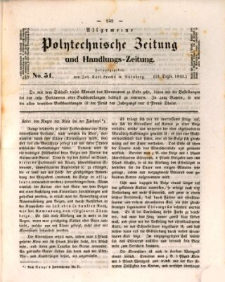 Allgemeine polytechnische Zeitung und Handlungs-Zeitung (Allgemeine Handlungs-Zeitung) Donnerstag 22. Dezember 1842