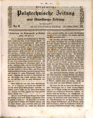 Allgemeine polytechnische Zeitung und Handlungs-Zeitung (Allgemeine Handlungs-Zeitung) Donnerstag 12. Januar 1843