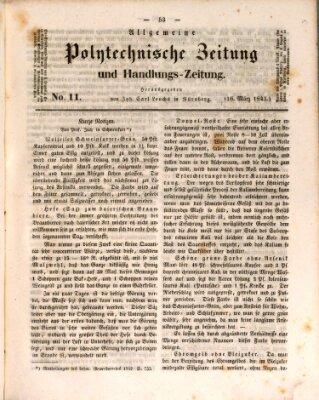 Allgemeine polytechnische Zeitung und Handlungs-Zeitung (Allgemeine Handlungs-Zeitung) Donnerstag 16. März 1843