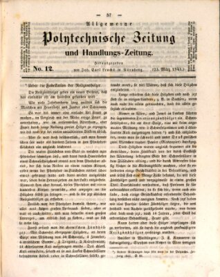 Allgemeine polytechnische Zeitung und Handlungs-Zeitung (Allgemeine Handlungs-Zeitung) Donnerstag 23. März 1843