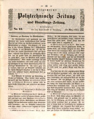 Allgemeine polytechnische Zeitung und Handlungs-Zeitung (Allgemeine Handlungs-Zeitung) Donnerstag 30. März 1843