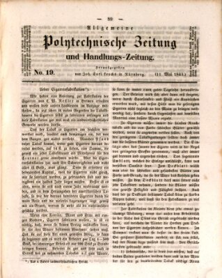 Allgemeine polytechnische Zeitung und Handlungs-Zeitung (Allgemeine Handlungs-Zeitung) Donnerstag 11. Mai 1843