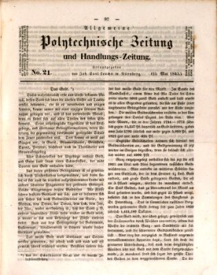 Allgemeine polytechnische Zeitung und Handlungs-Zeitung (Allgemeine Handlungs-Zeitung) Donnerstag 25. Mai 1843