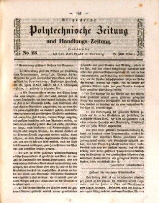 Allgemeine polytechnische Zeitung und Handlungs-Zeitung (Allgemeine Handlungs-Zeitung) Donnerstag 8. Juni 1843