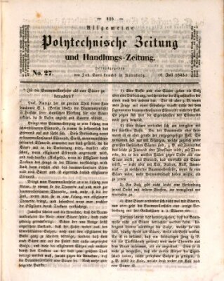 Allgemeine polytechnische Zeitung und Handlungs-Zeitung (Allgemeine Handlungs-Zeitung) Donnerstag 6. Juli 1843