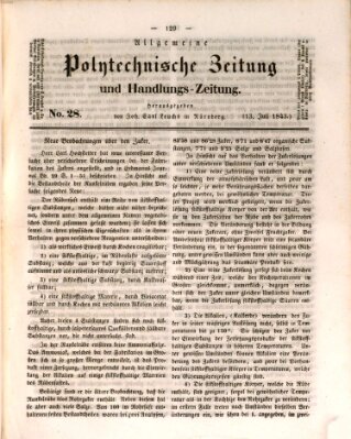 Allgemeine polytechnische Zeitung und Handlungs-Zeitung (Allgemeine Handlungs-Zeitung) Donnerstag 13. Juli 1843