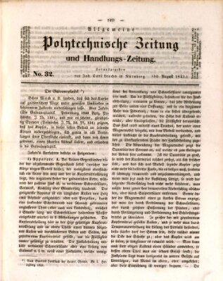 Allgemeine polytechnische Zeitung und Handlungs-Zeitung (Allgemeine Handlungs-Zeitung) Donnerstag 10. August 1843