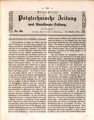 Allgemeine polytechnische Zeitung und Handlungs-Zeitung (Allgemeine Handlungs-Zeitung) Donnerstag 21. September 1843