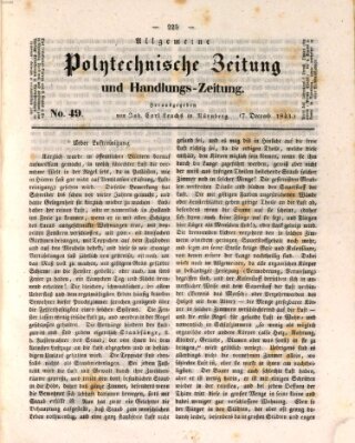 Allgemeine polytechnische Zeitung und Handlungs-Zeitung (Allgemeine Handlungs-Zeitung) Donnerstag 7. Dezember 1843