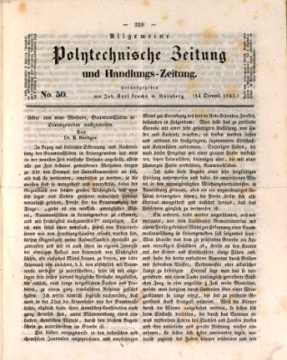 Allgemeine polytechnische Zeitung und Handlungs-Zeitung (Allgemeine Handlungs-Zeitung) Donnerstag 14. Dezember 1843