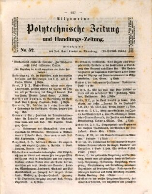 Allgemeine polytechnische Zeitung und Handlungs-Zeitung (Allgemeine Handlungs-Zeitung) Donnerstag 28. Dezember 1843