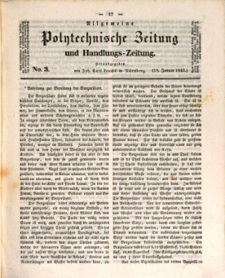 Allgemeine polytechnische Zeitung und Handlungs-Zeitung (Allgemeine Handlungs-Zeitung) Donnerstag 18. Januar 1844