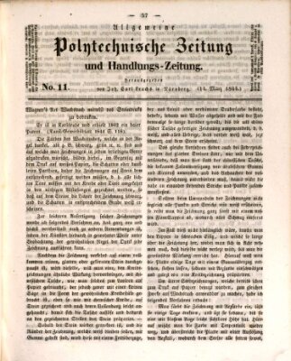 Allgemeine polytechnische Zeitung und Handlungs-Zeitung (Allgemeine Handlungs-Zeitung) Donnerstag 14. März 1844