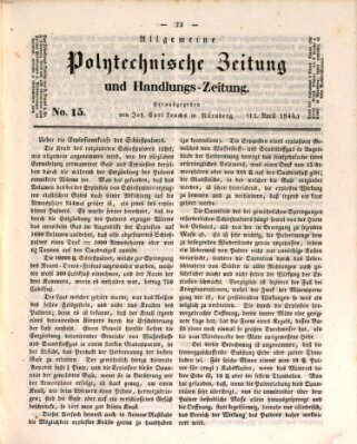 Allgemeine polytechnische Zeitung und Handlungs-Zeitung (Allgemeine Handlungs-Zeitung) Donnerstag 11. April 1844