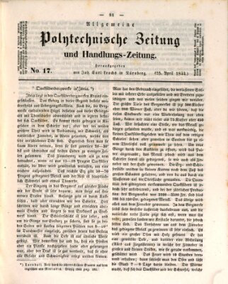 Allgemeine polytechnische Zeitung und Handlungs-Zeitung (Allgemeine Handlungs-Zeitung) Donnerstag 25. April 1844
