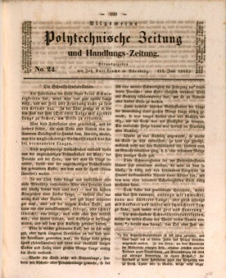 Allgemeine polytechnische Zeitung und Handlungs-Zeitung (Allgemeine Handlungs-Zeitung) Donnerstag 13. Juni 1844