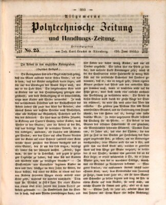 Allgemeine polytechnische Zeitung und Handlungs-Zeitung (Allgemeine Handlungs-Zeitung) Donnerstag 20. Juni 1844