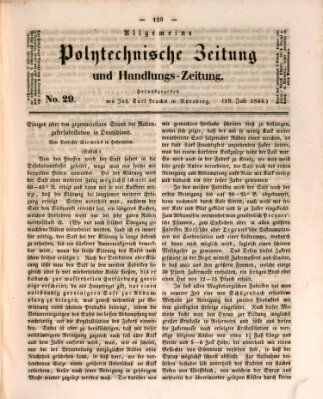 Allgemeine polytechnische Zeitung und Handlungs-Zeitung (Allgemeine Handlungs-Zeitung) Donnerstag 18. Juli 1844