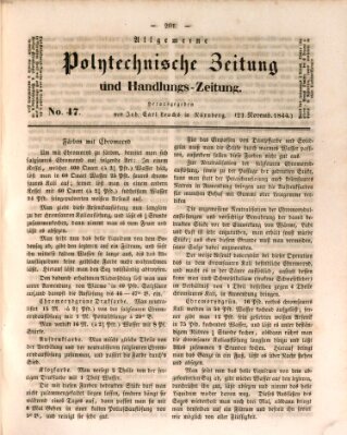Allgemeine polytechnische Zeitung und Handlungs-Zeitung (Allgemeine Handlungs-Zeitung) Donnerstag 21. November 1844