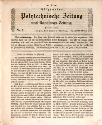 Allgemeine polytechnische Zeitung und Handlungs-Zeitung (Allgemeine Handlungs-Zeitung) Donnerstag 2. Januar 1845