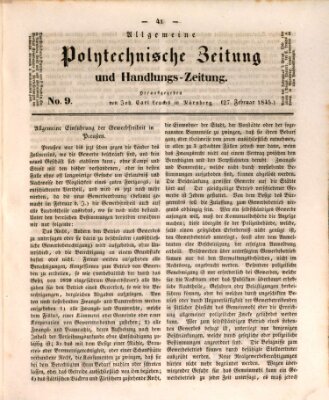 Allgemeine polytechnische Zeitung und Handlungs-Zeitung (Allgemeine Handlungs-Zeitung) Donnerstag 27. Februar 1845