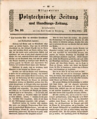 Allgemeine polytechnische Zeitung und Handlungs-Zeitung (Allgemeine Handlungs-Zeitung) Donnerstag 6. März 1845