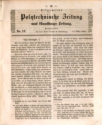 Allgemeine polytechnische Zeitung und Handlungs-Zeitung (Allgemeine Handlungs-Zeitung) Donnerstag 13. März 1845