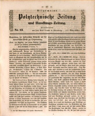 Allgemeine polytechnische Zeitung und Handlungs-Zeitung (Allgemeine Handlungs-Zeitung) Donnerstag 27. März 1845