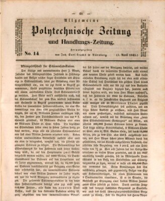 Allgemeine polytechnische Zeitung und Handlungs-Zeitung (Allgemeine Handlungs-Zeitung) Donnerstag 3. April 1845